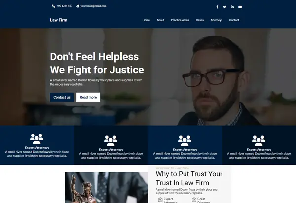 Law firm website homepage