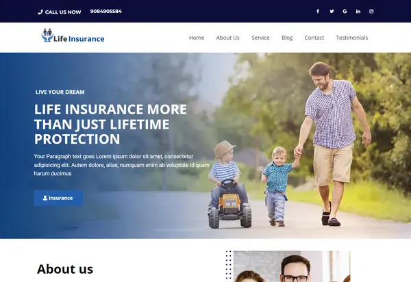 Life insurance agency website
