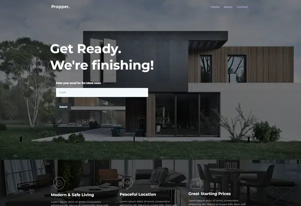 Propper property development launch page