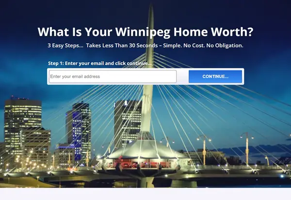 Home valuation landing page